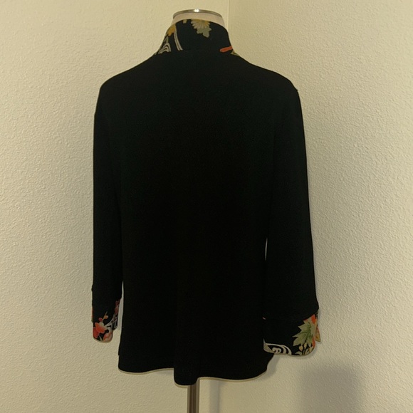 Soft Surroundings Elegant Black Floral Women's Jacket XS 4 6 - Picture 2 of 3